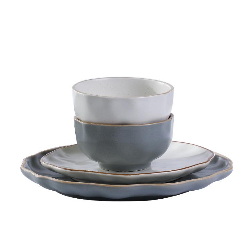 Japanese Irregular Square Glazed Ceramic Snack & Appetizer Plate, Tableware for Japanese Cuisine.