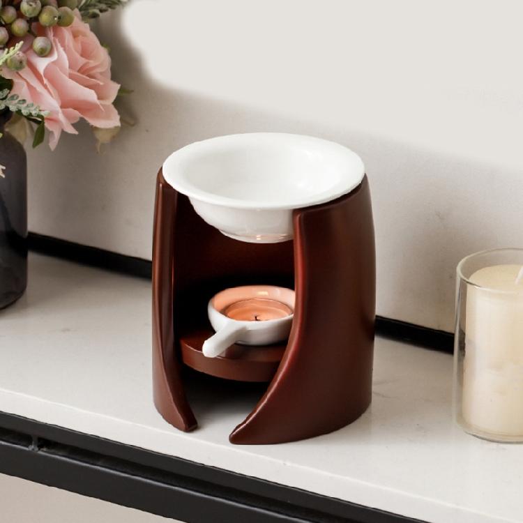 Stylish Ceramic Essential Oil Burners Furnace with Bowl and Tealight Holder Spoon for Aromatherapies and Relaxation