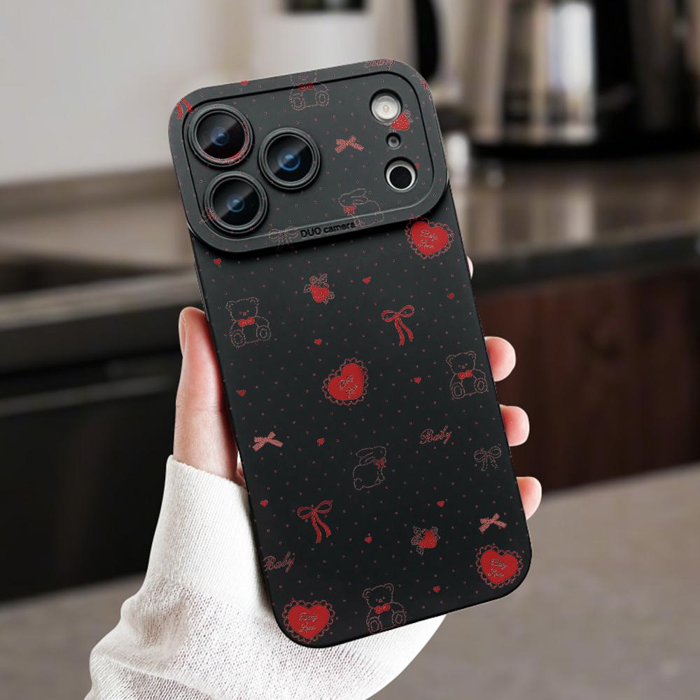 

Cartoon Animal Baby Text Camera Window Design Case For iPhone 17 16 E 15 14 13 12 11 Pro Max 8 Plus X Skin Feel Cover iPhone 15 Pro Max