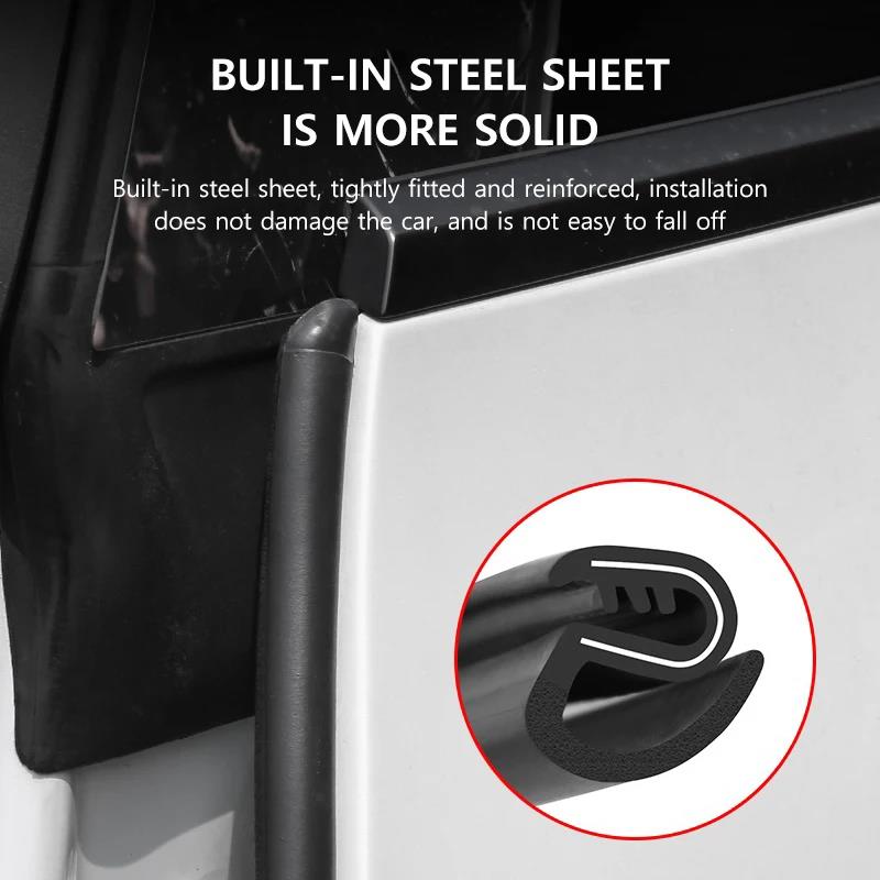 Car Door Seal Strip for Tesla Model Y Juniper Model 3 Highland 2025 Front and Rear Door Waterproof Rubber Noise Reduction Part Heat Shields 2