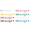 Sada 4ks nálepek na zpětná zrcátka Hello Beautiful Letters Self Afirmace Reflexní růžové vinylové samolepky na auto pro ženy