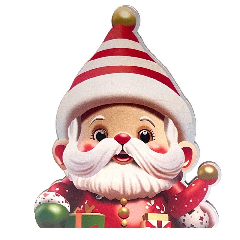 2pcs Cartoon Christmas Statue Figurine Handmade Christmas Sign Desktop Centerpieces  Cabinet