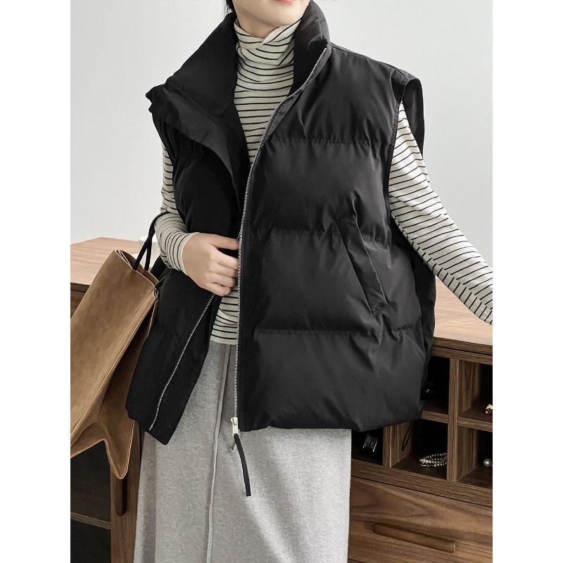 Winter Fashion Short Padded Vest Women Warm Thicken Sleeveless Jacket Cotton Coat