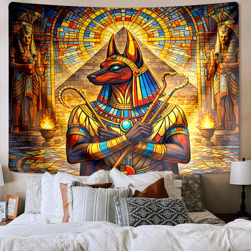 Antiker ägyptischer Pharao Bedruckter Wandteppich, Wandbehang, Wohnzimmer, Schlafsaal, Große Wanddekoration, Stoffdekor Fächer Geburtstagsgeschenke