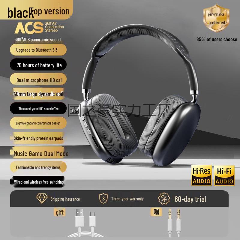 2025 Huaqiangbei Geräuschunterdrückende Over-Ear Bluetooth-Kopfhörer für iPhone P9proMax