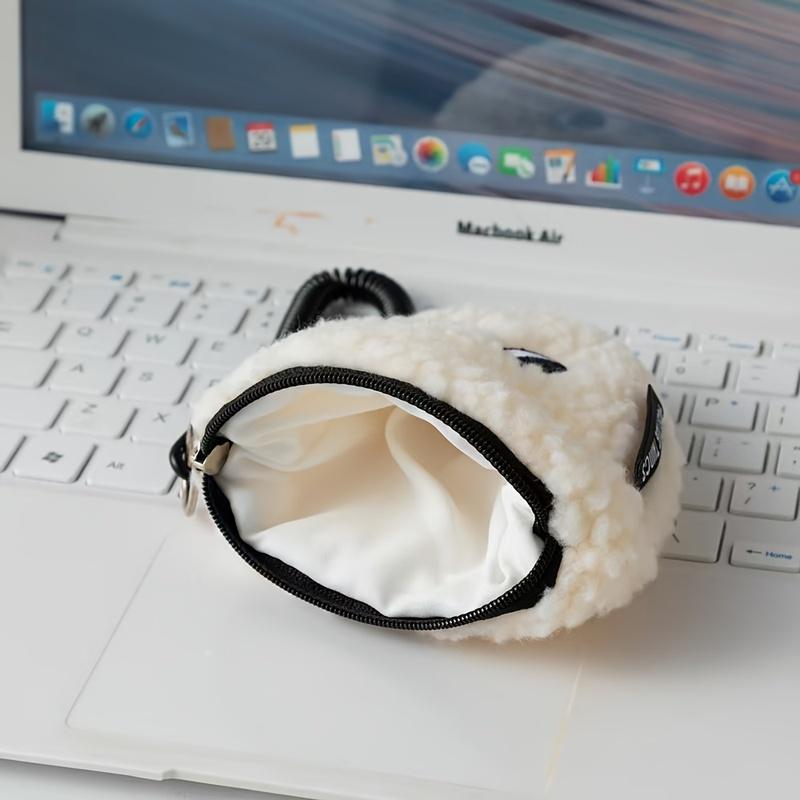Cute Rice Vegetable Roll Plush Wallet, Kawaii Hanging Storage Bag with Zipper Lightweight Portable Organizer Pouch