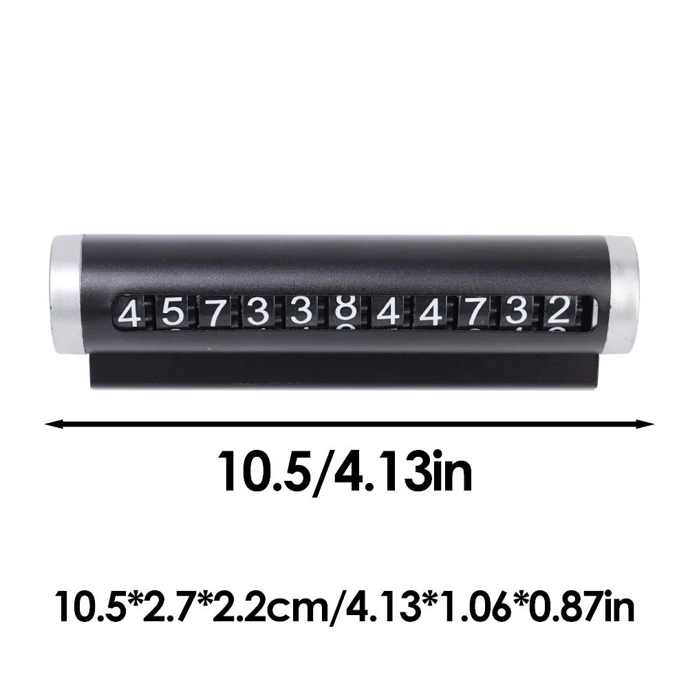 Metal Car Temporary Parking Card Rotate Phone Number Plate Aluminum Stickers Park Stop In Car-styling Auto Accessories