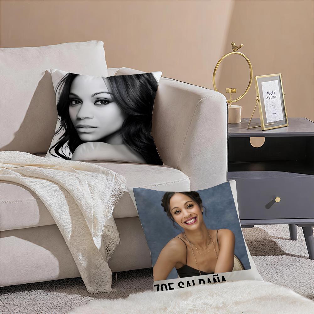 Fashion Elegant Charming ZZoe Saldana Cushion Cover Linen Pillow Case Soft Breathable Protective Couch Room Decoration