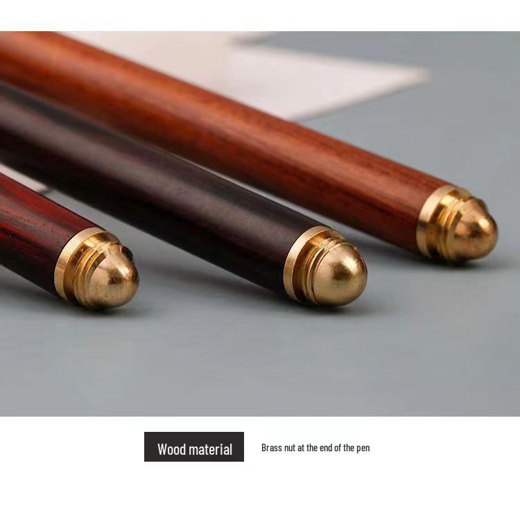 Premium Wooden Ballpoint Pen with Metal Clip - Retro Logo, Office Business Gel Pen