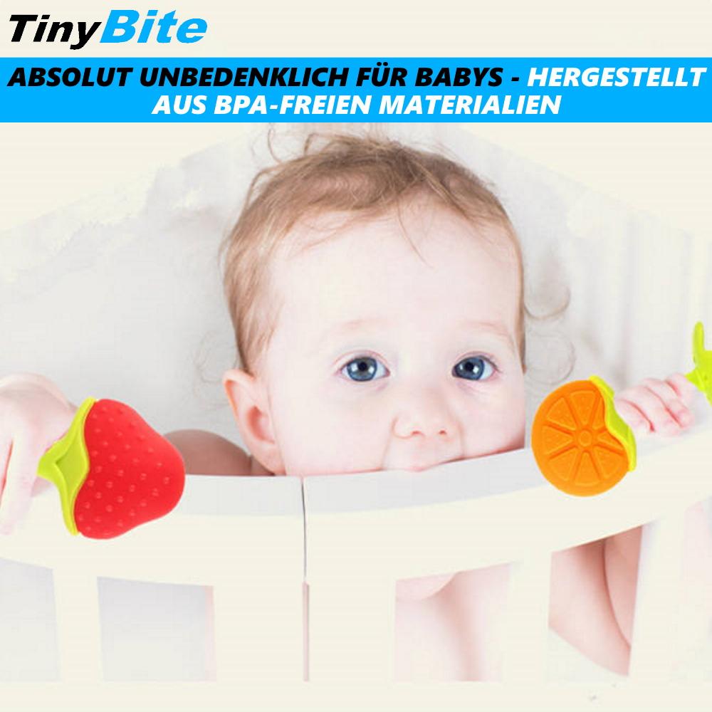 TinyBite Kühlende Beißringe für Babys Beissring Zahnungshilfe Set BPA-frei 4er