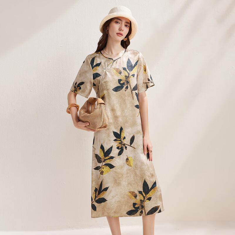 Women's Chinese Style Print Short Sleeve Dress