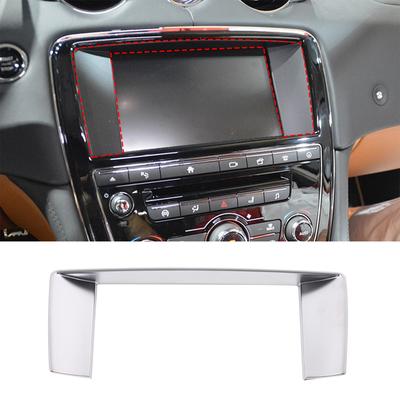 For Jaguar XJ 2010-2016 ABS Black/Carbon Fiber/Silver Car Navigation Screen Frame Cover Trim Sticker Car