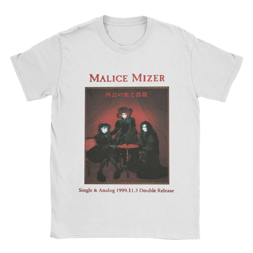 Modne koszulki Malice Mizer dla mężczyzn z okrągłym dekoltem, 100% bawełna, koszulka promocyjna, t-shirt z krótkim rękawem, nadrukowane topy