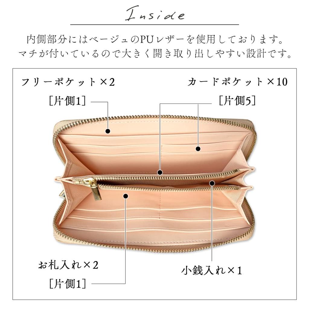 Trendy Yamagishi Genuine Leather Long Wallet with and Cowhide Card Coin Long Bronze Zip-Around Design, Women's Men's, Leather, Slots, Purse, Wallet,