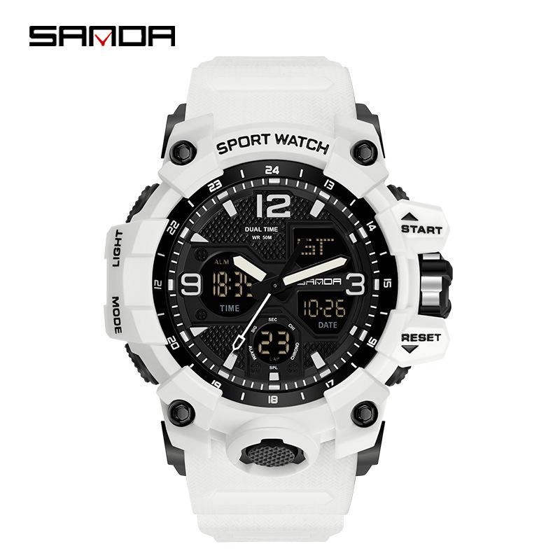 Sanda Youth Fashion Luminous Waterproof Shockproof Alarm Men's Watch