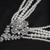 Multi-layer Pearl & Crystal Gem Water Drop Pendant Necklace - Exaggerated Fashion for Women