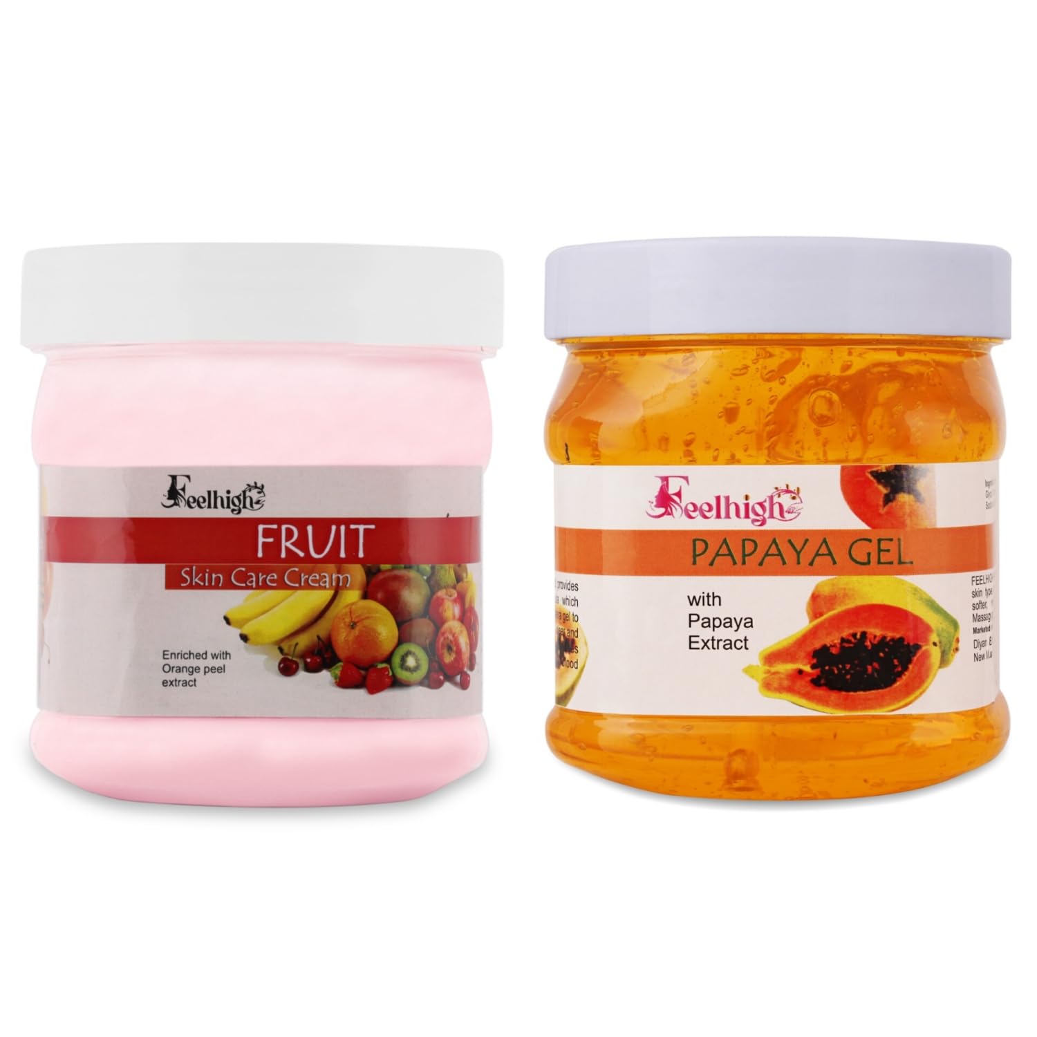 Feelhigh Face And Body Fruit Nourshning Cream 500gm And Face Papaya Gel 500gm- All Skin type of usage