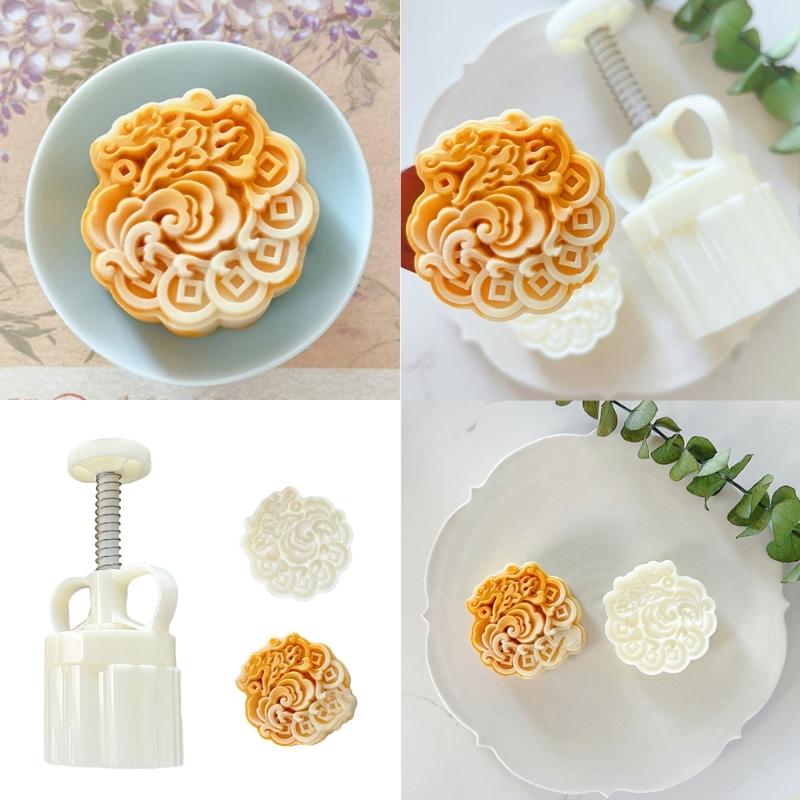 Chinese Pastries Mold Hand Pressed Mooncakes Mold Festival Bean Pastes Cake Molds Dessert ABS Moulds for Cooking Lover