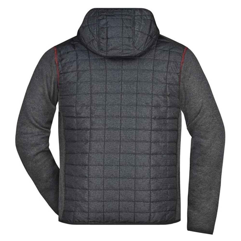 James and Nicholson Mens Melange Knitted Hybrid Jacket
