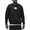 Jordan Logo Patch Crew Neck Loose Pullover Sweatshirt Men Sweatshirt Black FB6935-010