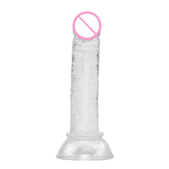 Falešný přísavka Phallus Multicolor Faux Crystal Clear Mini Manual Simulated Adult Products Bottom Sucker Female G-Spot Masturbator Dildo