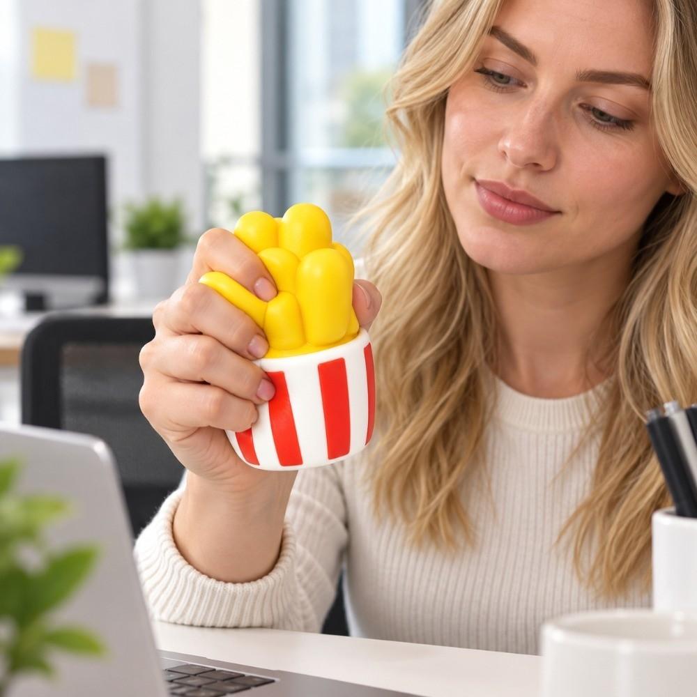Sound Effects Crackling Fries Squishy Toy Crunchy Realistic Food Pinch for Kids Adults
