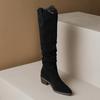 Fashionable Elegant Designer Women's Boots Vintage Slim Fit Knee Fold Long Boots Western Knight Boots for Women Botas Para Mujer
