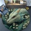 Dragon Round Area Rug,Carpet Rug for Living Room Bedroom Sofa Playroom Decor,Non-slip Floor Mat