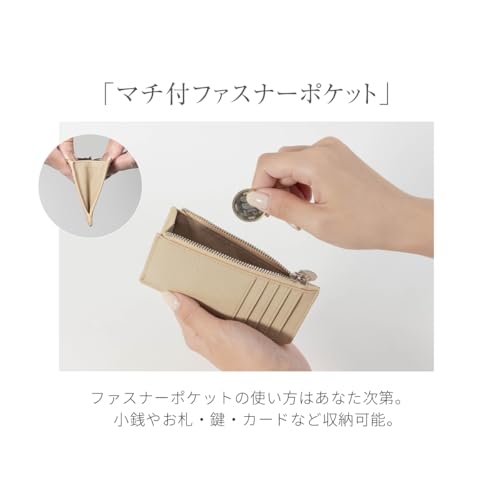 [HIGH FIVE] Fragment Case Cowhide Thin Wallet Card Case Coin Purse Gusseted Smart Wallet Women's Men's Black