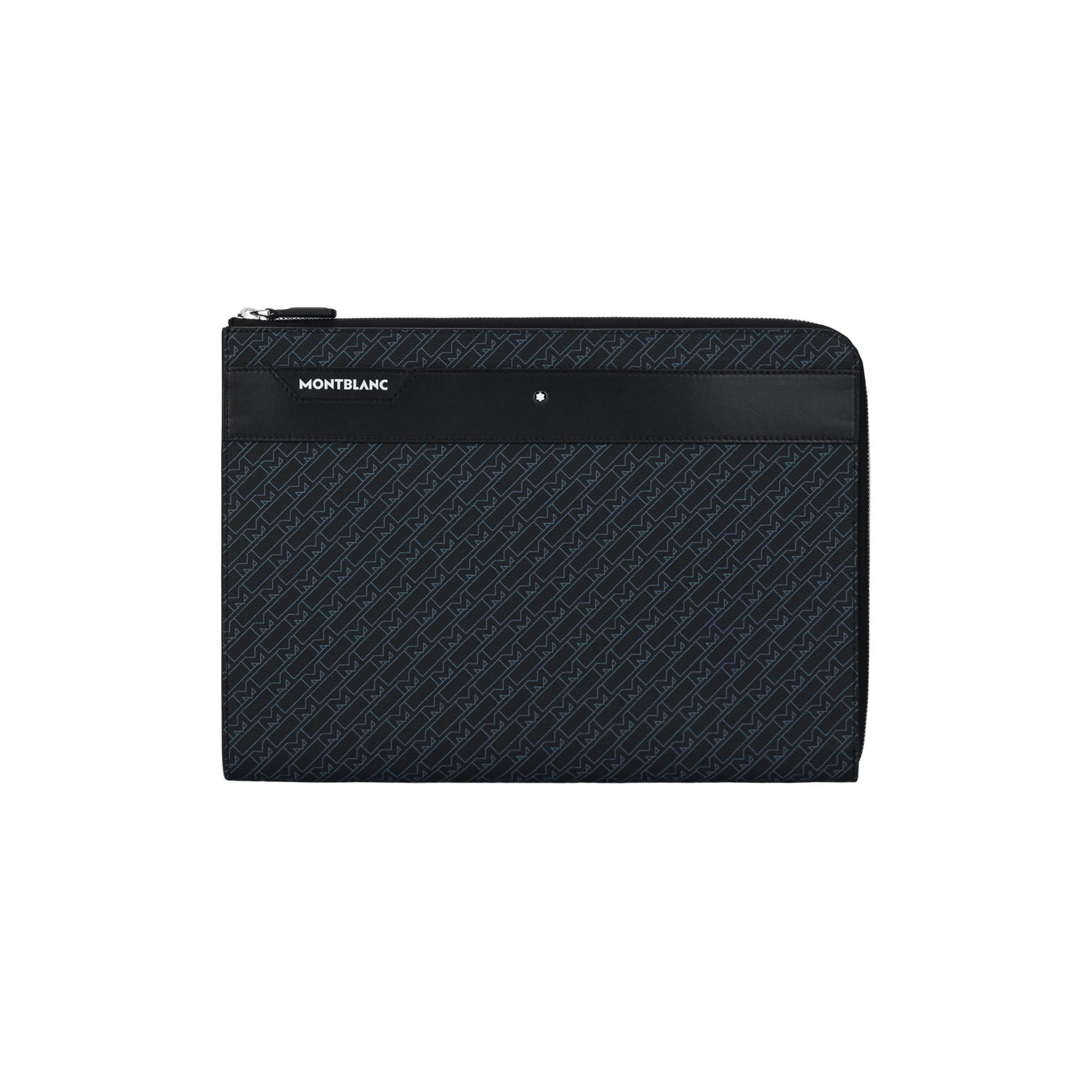 

Montblanc M_Gram 4810 Series Canvas And Leather Briefcase Clutch Men Bags Blue Black 127429 Basic Set (Bag+Dust Bag)