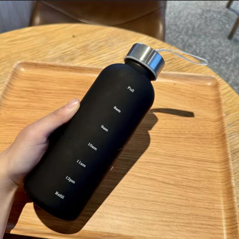 550ml Sport Water Bottle With Time Marker Motivational Reusable Fitness Sports Outdoors Travel Leakproof Frosted Plastic Cup