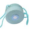 Children Shoulder Bag Straw Woven Flower Decor Pastoral Style Crossbody Bag Zipper