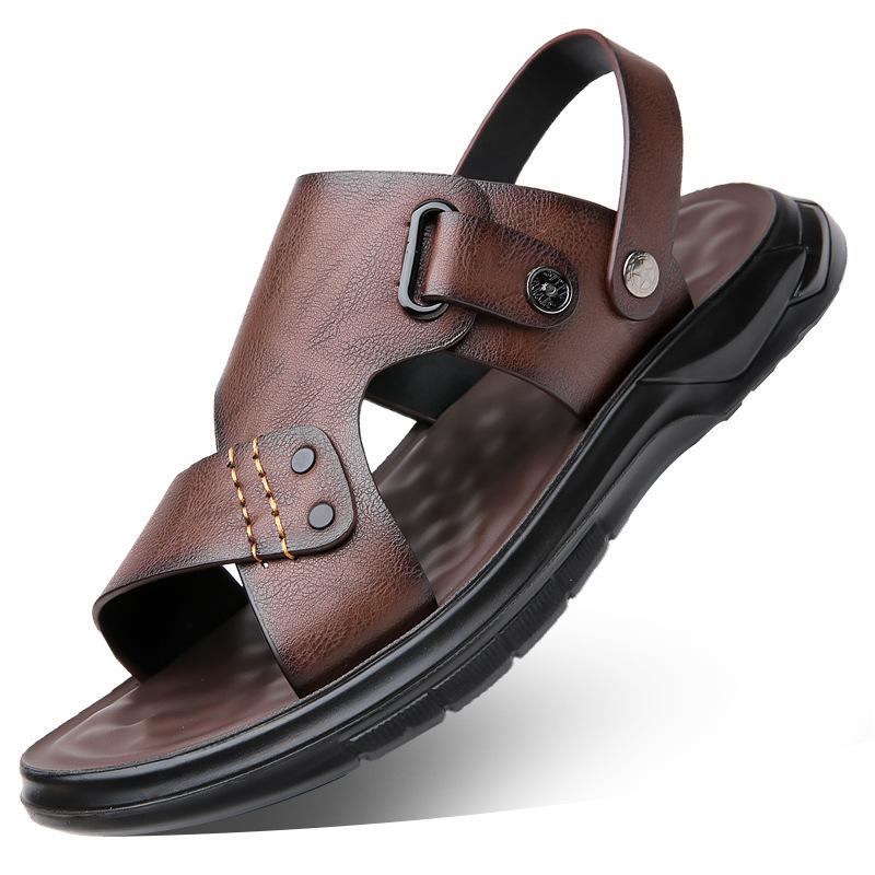 Sandals Men's 2025 Summer Casual Driving Beach Shoes Dual-purpose Outer Wear Driving Shoes Cool Slippers