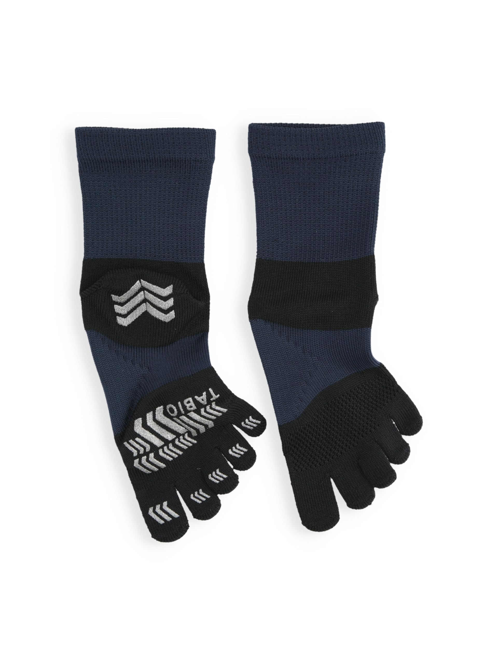 

Tabio Racing Run Crew Socks Made in Black Toe and Navy Five-Toe (Size S), 23.0-25.0cm, Japan,