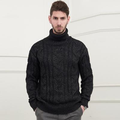 Seuteulaikeu Cable Pullover Turtleneck (Black)