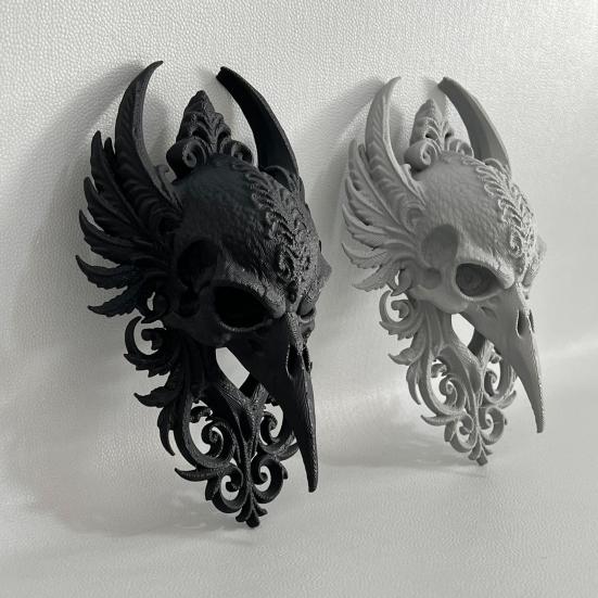 Yousheng Gothic Raven Skull Wall Decor Spooky Crow Skull Hanging Wall Sculpture Fake Animal Head Wall Art for Bedroom Living Room Halloween Decoration