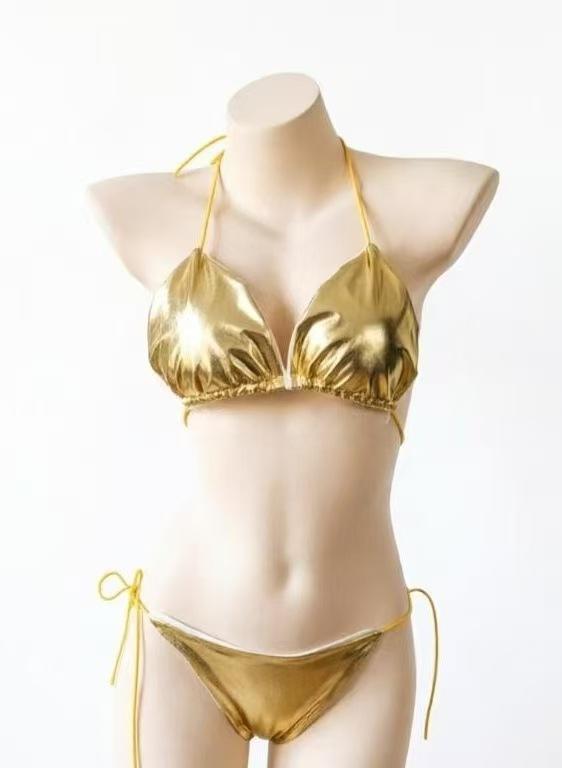 Neck strap adjustable bikini sexy swimsuit women's split strap multi-color three-point set