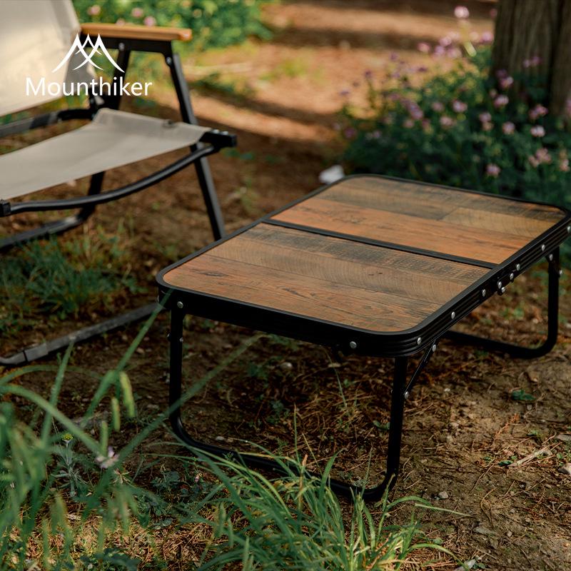 Retro Portable Folding Table for Outdoor Camping and Self-Driving Tours