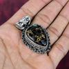 Copper Black Tourmaline Handmade Gemstone Pendant, 925 Solid Sterling Silver Pendant, Gift for Introverted
