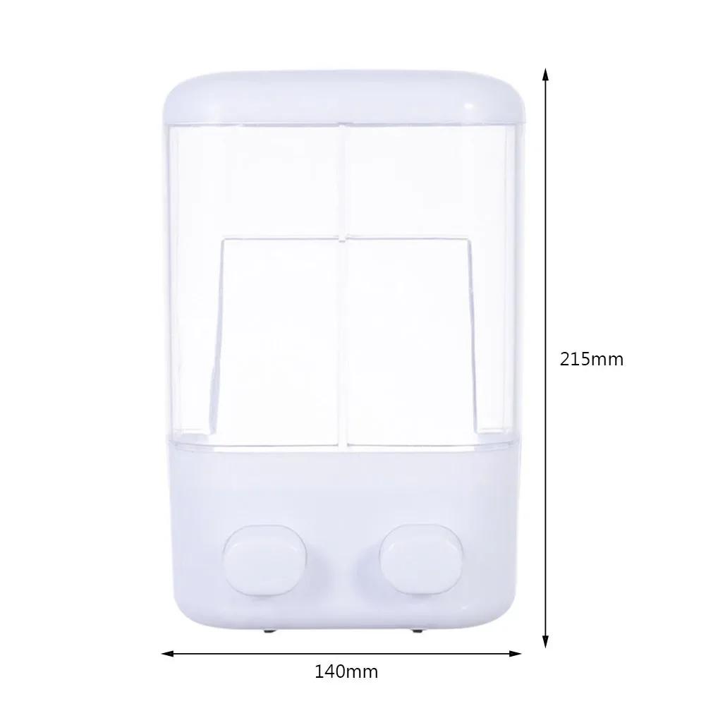 500ML 1000ML No Drill Wall Mounted Manual Soap Dispenser Transparent Liquid Container for Hotel Bathroom Shampoo Shower Gel