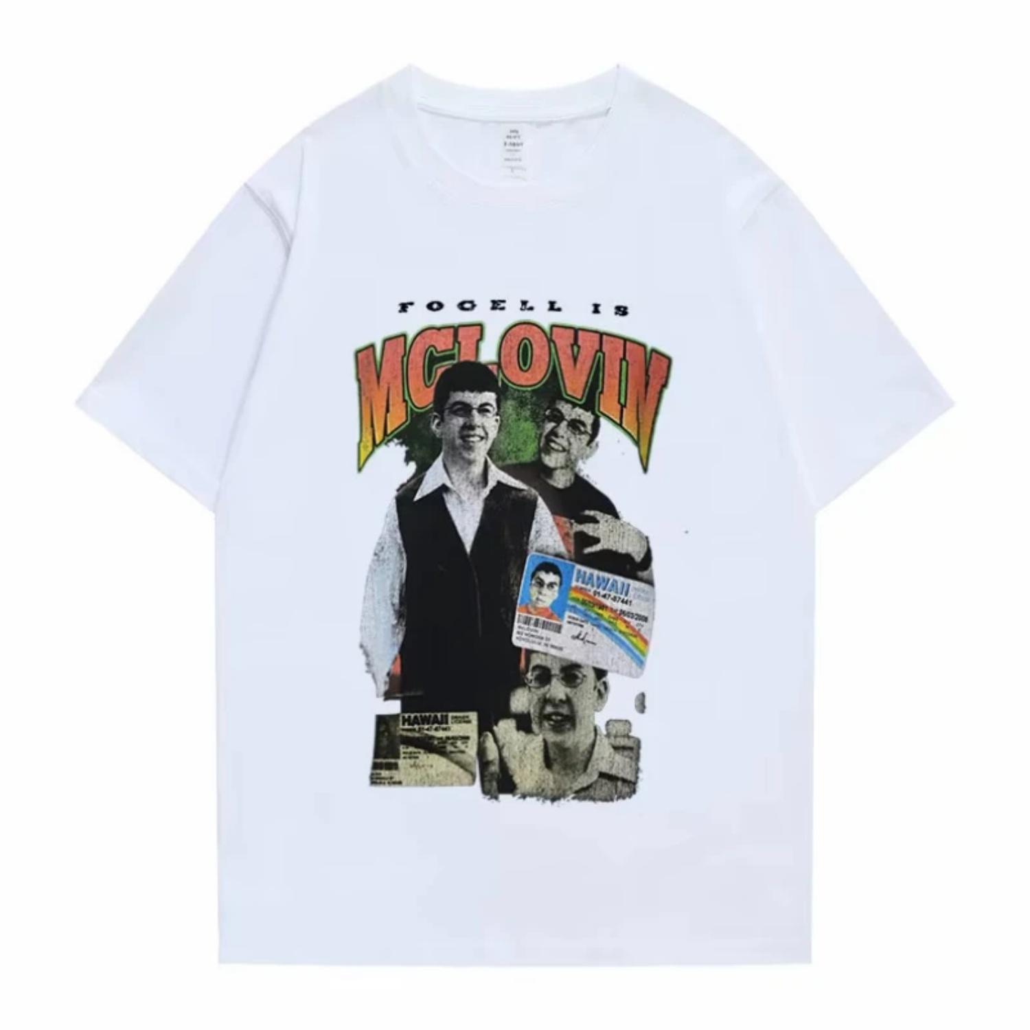 

Mclovin Superded Men Women Cotton T-shirt Summer Mens Harajuku Short Sleeve Funny Birthdy Gift for Man Woman Print Art Tees Tops S чёрный