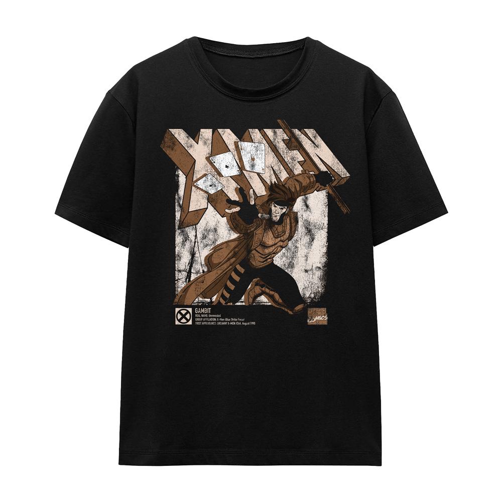 Marvel Unisex Adult X-Men Gambit Infographic T-Shirt