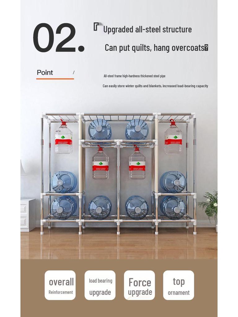 Compact All-Steel Frame Cloth Wardrobe: Durable Storage Solution for Bedrooms and Apartments