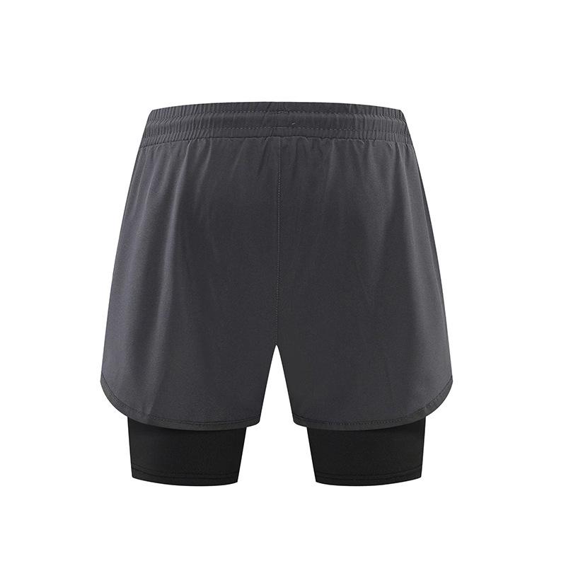 Men's Double-Layer Quick-Dry Three-Quarter Running Shorts - Anti-Exposure Fitness Pants for Summer 2023