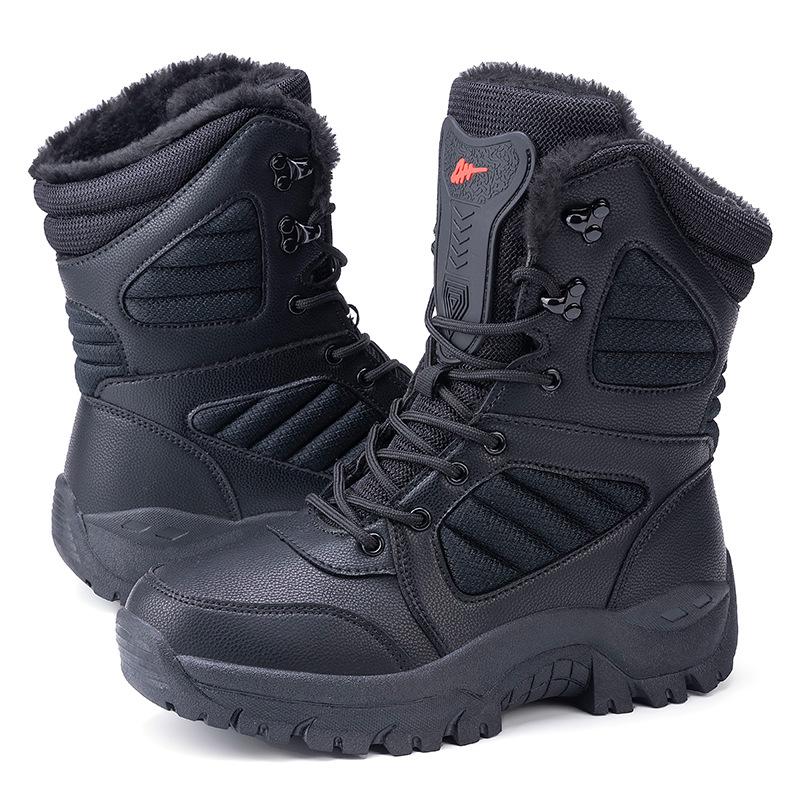 Outdoor desert boots winter hiking shoes high-top combat training boots lightweight velvet hiking boots