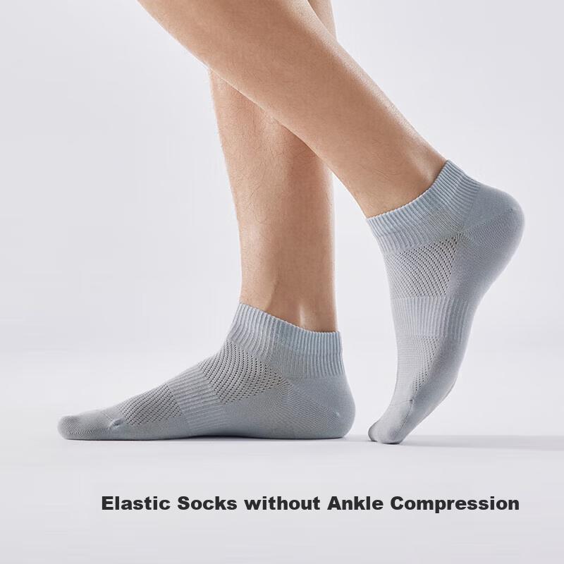 HLA [Six Pairs] Men's Short Cotton Socks, Mesh 5A Breathable Sports Casual Ankle Socks, 6 Pairs