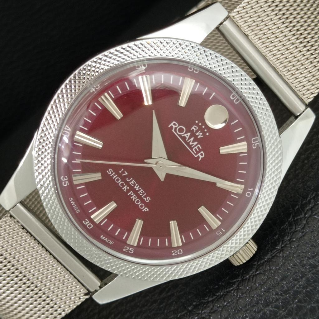 

SWISS VINTAGE HAND-WINDING MENS REFURBISHED RED COLOR DIAL WATCH a707148-1