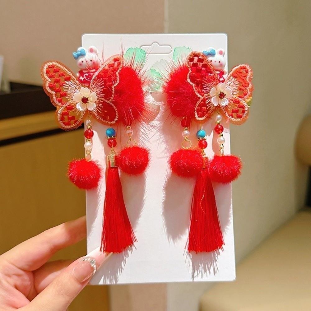 Elegant Tassel Hairpin Cute New Year Hair Accessory Traditional Chinese Hair Clip Cosplay Events