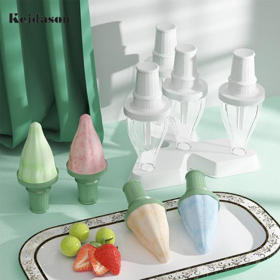 

4Pcs/Set Creative Non-sticky Reusable Ice Cube Trays Refrigerator Cream Popsicle Making Molds Fridge Accessories помаранчевий