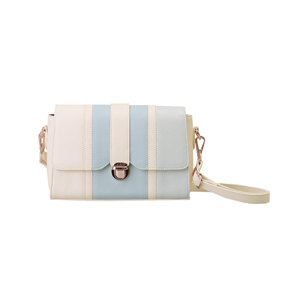 Женская трехцветная мини-сумка через плечо Clelia, серия Allegro [CL-20038] (Морозный синий)